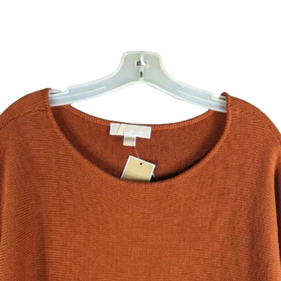 Michael Kors Tunic Brown Sweater with Zip Details Size L Cotton Blend NWT! - Picture 3 of 11